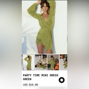 NWT Green Princess Polly Wrap Dress